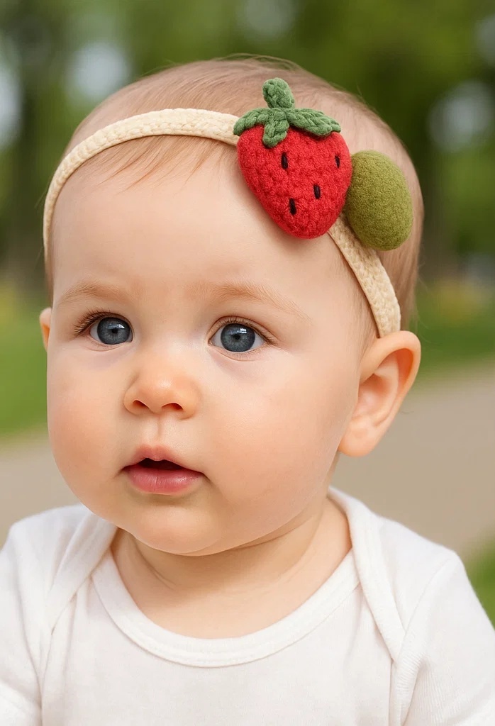 Strawberry Olive Baby Headband